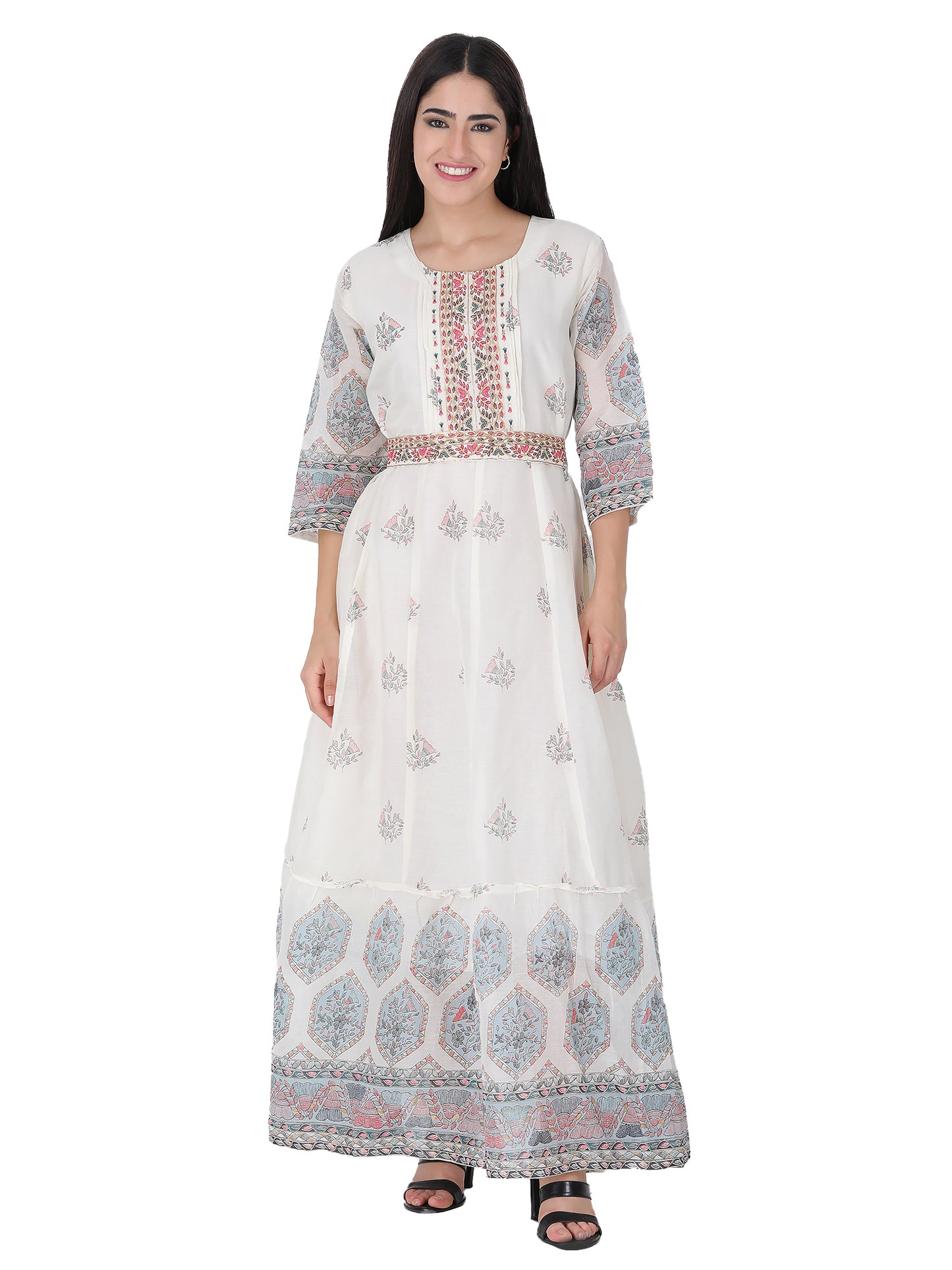 Anarkali With Embroidered Yolk and Belt